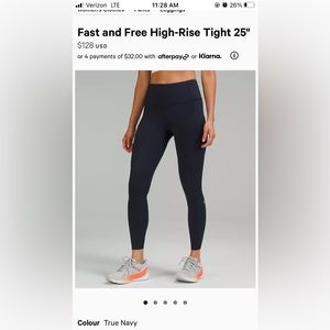 Fast and free high-rise tights 25” discontinued rust color
